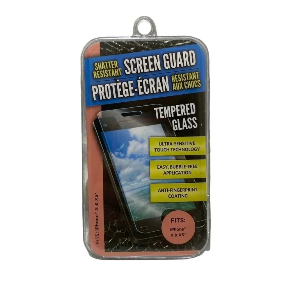 Shatter Resistant Tempered Glass Screen Protector for iPhone Series X and XS